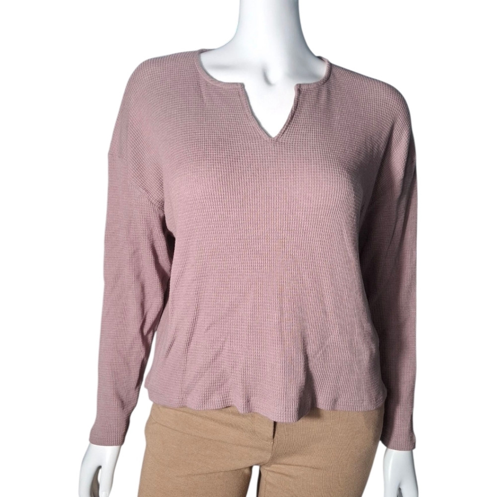 Aritzia Babaton The Group Oversized Boxy Waffle Knit Sweater Dusty Rose Size M